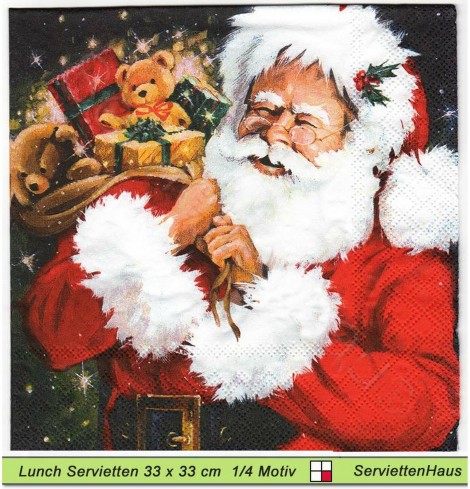 Nikolaus mit Geschenken - 1 Lunch Serviette